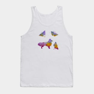 Shetland Sheepdog Art, Sheltie, Dog Painting, Colorful Butterflies Tank Top